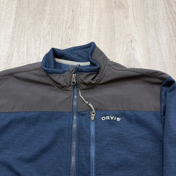 Orvis Bonded Mesh Full Zip Fleece Jacket Men's Medium Blue Gray Fishing 1522009 - Picture 3 of 10